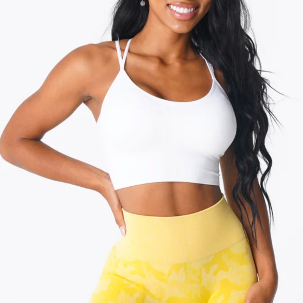 NVGTN White Flourish Seamless Bra